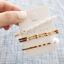 Load image into Gallery viewer, 3Pcs/Set Metal Pearls Hair Clips For Women Hairbands Comb Bobby Pin Barrettes Hairpins Headwear Hair Accessories Styling Tools