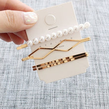 Load image into Gallery viewer, 3Pcs/Set Metal Pearls Hair Clips For Women Hairbands Comb Bobby Pin Barrettes Hairpins Headwear Hair Accessories Styling Tools