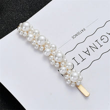 Load image into Gallery viewer, 2019 Fashion Women Full Pearl Hair Clips Snap Barrette Stick Hairpins Hair Styling Tools Hair Accessories Hairgrip Gift