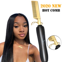 Load image into Gallery viewer, Hair Straightener Flat Irons Straightening Brush Hot Heating Comb Hair Straight Styler Corrugation Curling Iron Hair Curler Comb