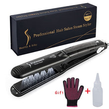 Load image into Gallery viewer, Professional Steam Hair Straightener Ceramic Vapor Hair Flat Iron Seam Hair Straightening Iron Curler Steamer Hair Styling Tool