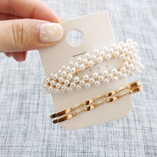 Load image into Gallery viewer, 3Pcs/Set Metal Pearls Hair Clips For Women Hairbands Comb Bobby Pin Barrettes Hairpins Headwear Hair Accessories Styling Tools
